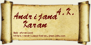 Andrijana Karan vizit kartica